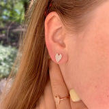 Raindrop Diamond Stud Earrings in 14K Rose Gold Vermeil on Sterling Silver