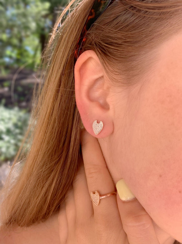 Raindrop Diamond Stud Earrings in 14K Rose Gold