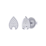 Raindrop Diamond Stud Earrings in Sterling Silver
