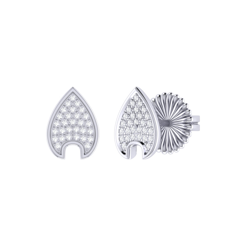 Raindrop Diamond Stud Earrings in Sterling Silver