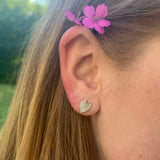 Raindrop Diamond Stud Earrings in Sterling Silver