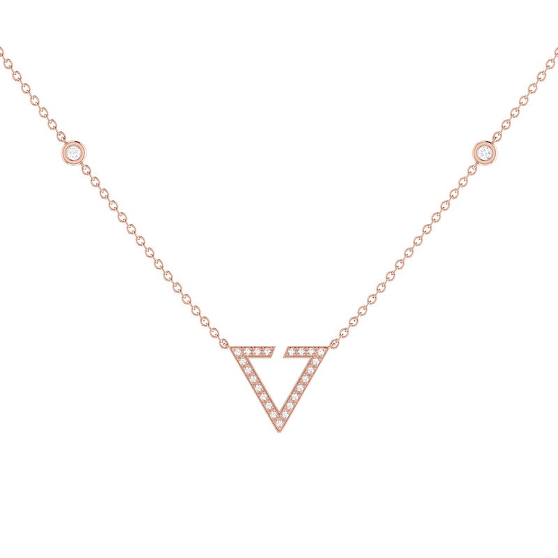 Skyline Triangle Diamond Necklace in 14K Rose Gold Vermeil on Sterling Silver