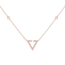 Skyline Triangle Diamond Necklace in 14K Rose Gold
