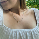Skyline Triangle Diamond Necklace in 14K White Gold