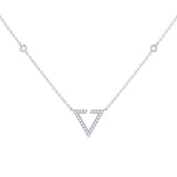 Skyline Triangle Diamond Necklace in 14K White Gold