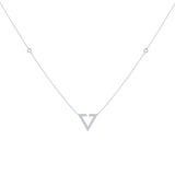 Skyline Triangle Diamond Necklace in Sterling Silver