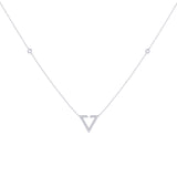 Skyline Triangle Diamond Necklace in 14K White Gold