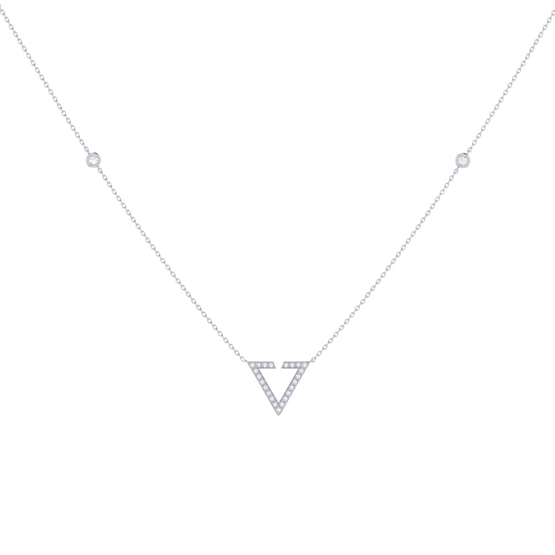 Skyline Triangle Diamond Necklace in 14K White Gold