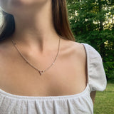 Skyline Triangle Diamond Necklace in 14K White Gold