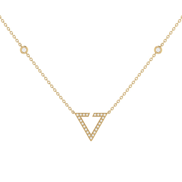 Skyline Triangle Diamond Necklace in 14K Yellow Gold Vermeil on Sterling Silver