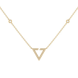 Skyline Triangle Diamond Necklace in 14K Yellow Gold