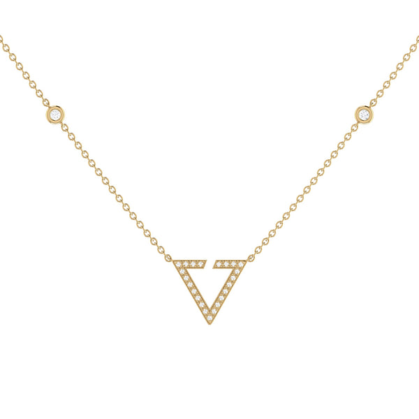 Skyline Triangle Diamond Necklace in 14K Yellow Gold