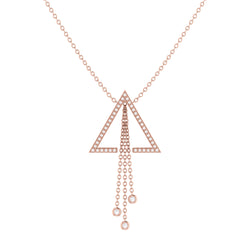 Skyline Triangle Bolo Adjustable Diamond Lariat Necklace in 14K Rose Gold Vermeil on Sterling Silver