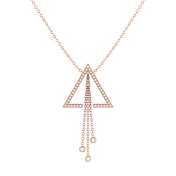 Skyline Triangle Bolo Adjustable Diamond Lariat Necklace in 14K Rose Gold