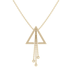 Skyline Triangle Bolo Adjustable Diamond Lariat Necklace in 14K Yellow Gold