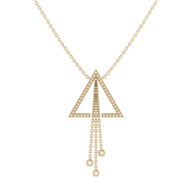 Skyline Triangle Bolo Adjustable Diamond Lariat Necklace in 14K Yellow Gold