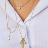 Skyline Triangle Bolo Adjustable Diamond Lariat Necklace in 14K Yellow Gold Vermeil on Sterling Silver