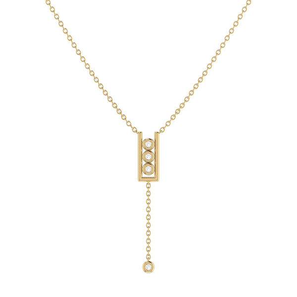 Traffic Light Bolo Adjustable Diamond Lariat Necklace in 14K Yellow Gold