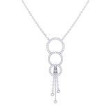Chandelier Circle Trio Bolo Adjustable Diamond Lariat Necklace in Sterling Silver