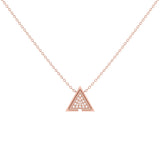 Skyscraper Triangle Diamond Necklace in 14K Rose Gold Vermeil on Sterling Silver