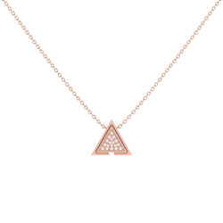 Skyscraper Triangle Diamond Necklace in 14K Rose Gold Vermeil on Sterling Silver