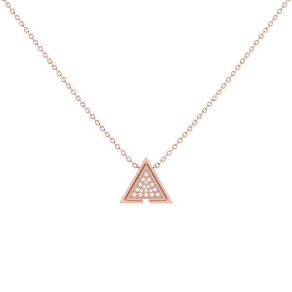 Skyscraper Triangle Diamond Necklace in 14K Rose Gold