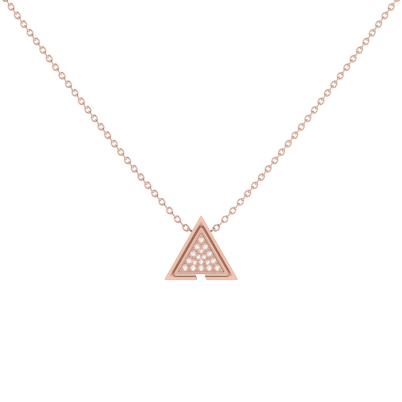 Skyscraper Triangle Diamond Necklace in 14K Rose Gold