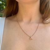 Skyscraper Triangle Diamond Necklace in 14K Rose Gold Vermeil on Sterling Silver