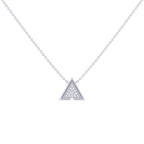 Skyscraper Triangle Diamond Necklace in Sterling Silver