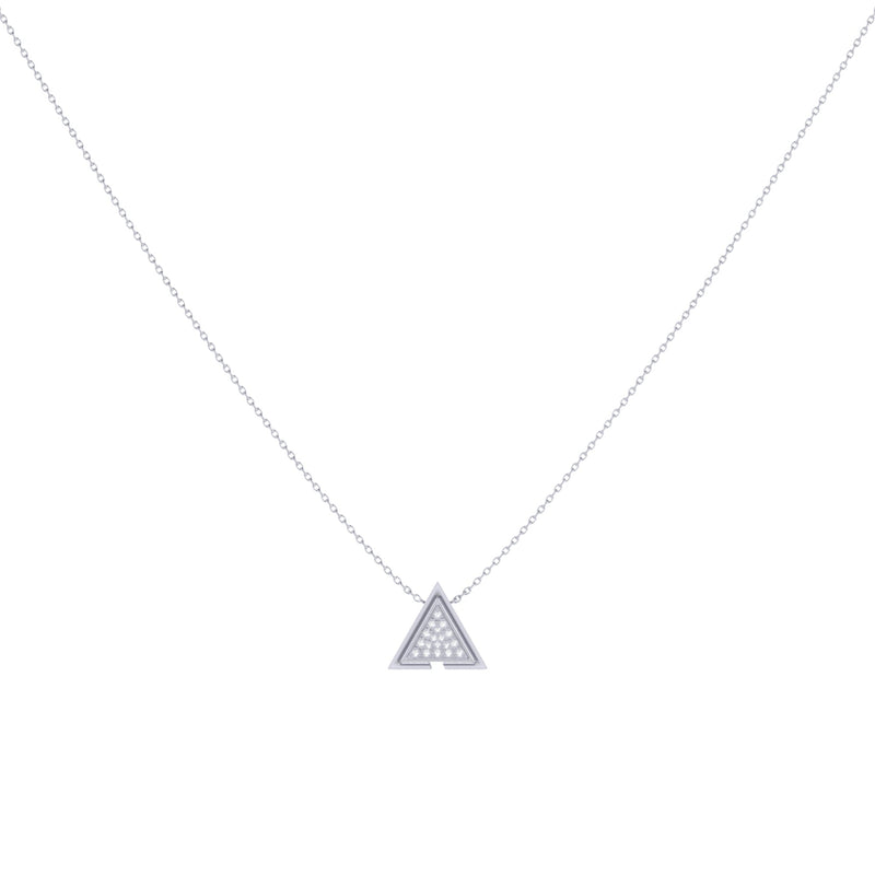Skyscraper Triangle Diamond Necklace in 14K White Gold