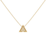 Skyscraper Triangle Diamond Necklace in 14K Yellow Gold Vermeil on Sterling Silver