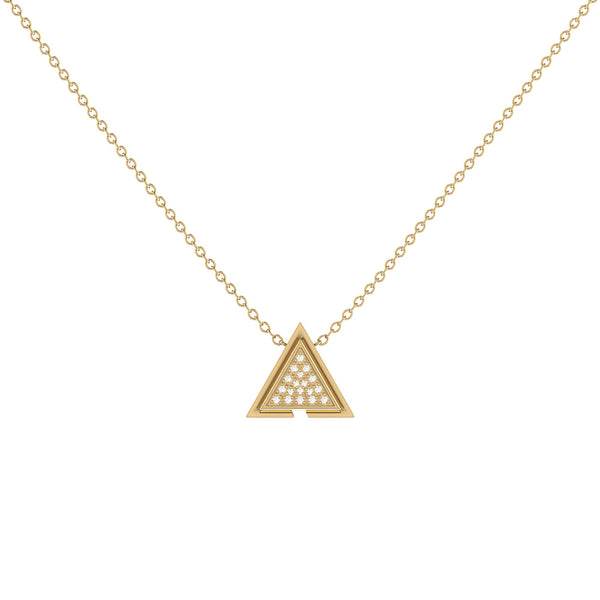 Skyscraper Triangle Diamond Necklace in 14K Yellow Gold