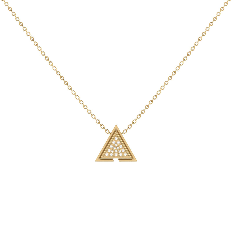 Skyscraper Triangle Diamond Necklace in 14K Yellow Gold