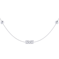 Traffic Light Layered Diamond Necklace in Sterling Silver