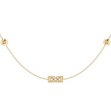 Traffic Light Layered Diamond Necklace in 14K Yellow Gold Vermeil on Sterling Silver