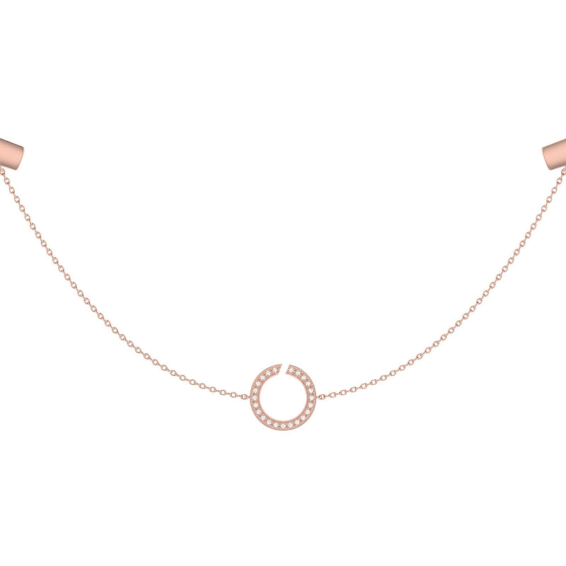 Avani Skyline Geometric Layered Diamond Necklace in 14K Rose Gold