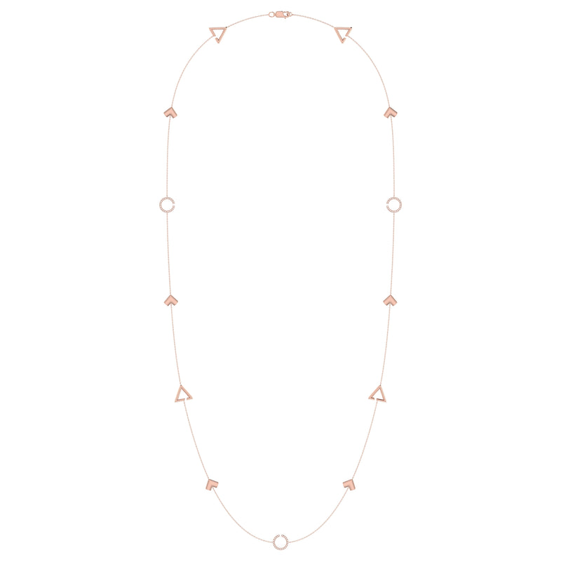 Avani Skyline Geometric Layered Diamond Necklace in 14K Rose Gold