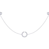 Avani Skyline Geometric Layered Diamond Necklace in Sterling Silver