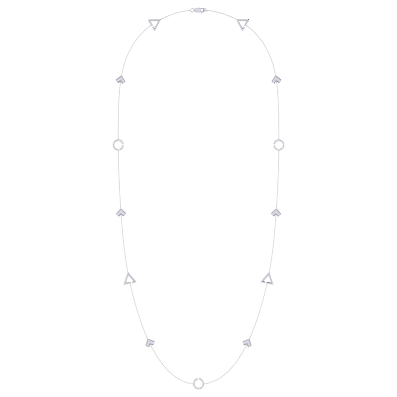 Avani Skyline Geometric Layered Diamond Necklace in 14K White Gold