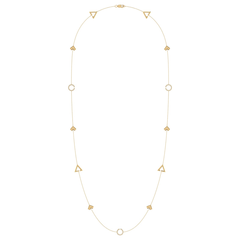 Avani Skyline Geometric Layered Diamond Necklace in 14K Yellow Gold