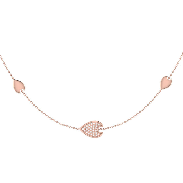 Avani Raindrop Layered Diamond Necklace in 14K Rose Gold