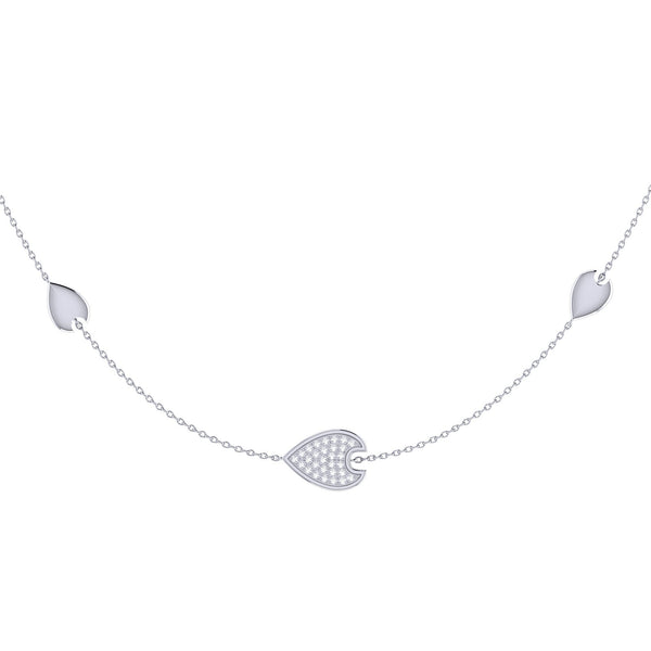 Avani Raindrop Layered Diamond Necklace in 14K White Gold
