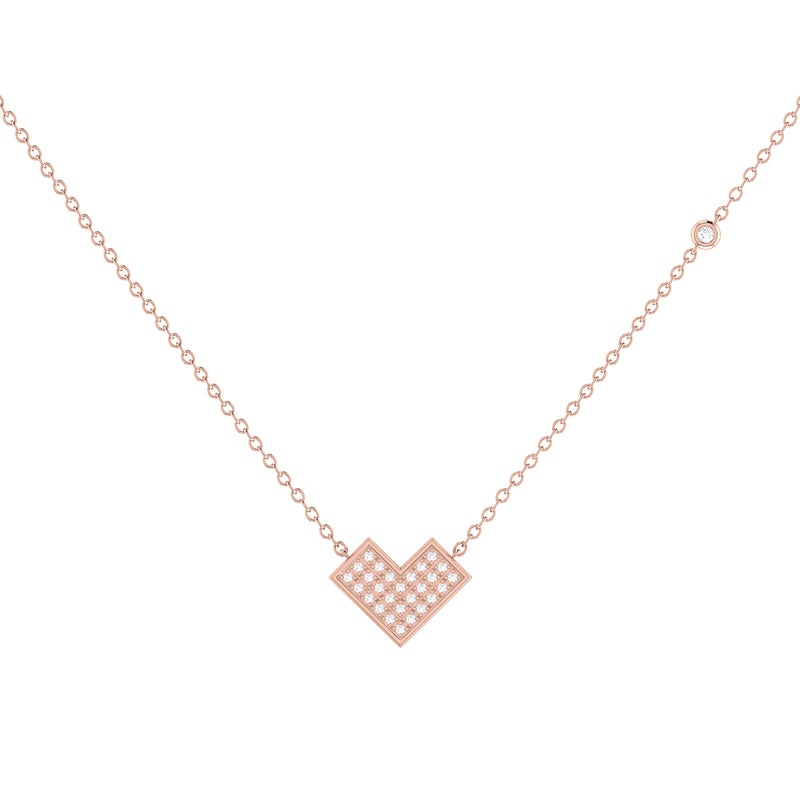 One Way Arrow Diamond Necklace in 14K Rose Gold Vermeil on Sterling Silver