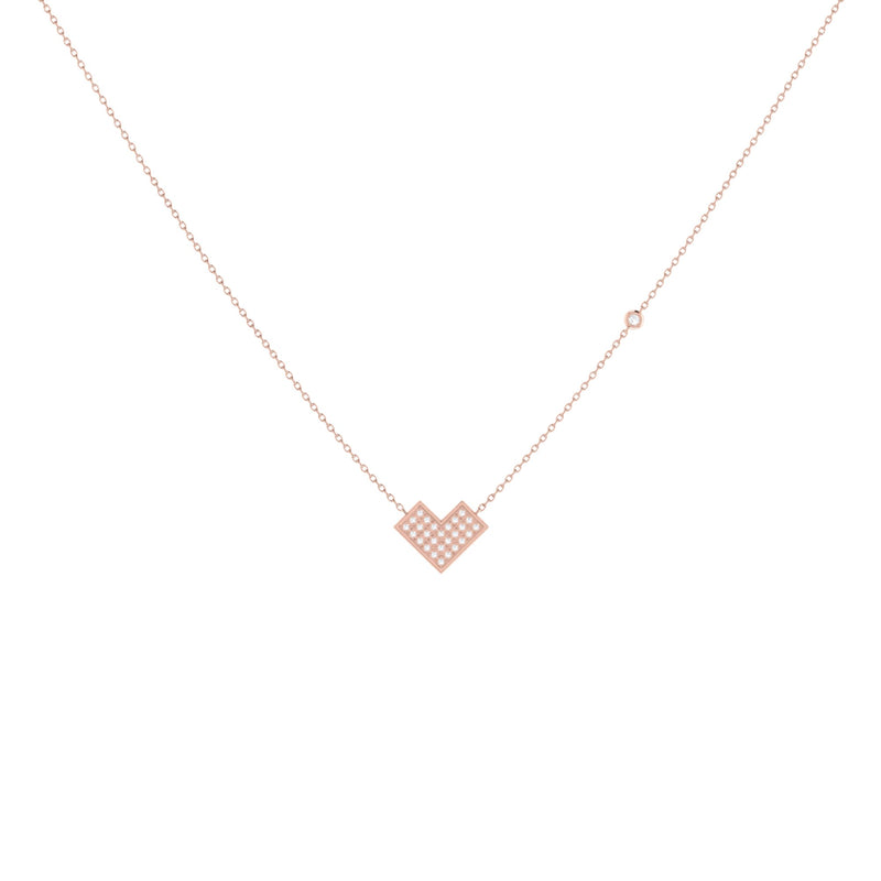 One Way Arrow Diamond Necklace in 14K Rose Gold