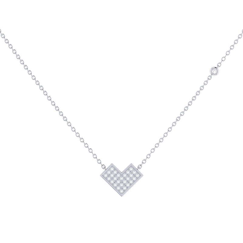 One Way Arrow Diamond Necklace in 14K White Gold