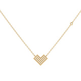 One Way Arrow Diamond Necklace in 14K Yellow Gold Vermeil on Sterling Silver