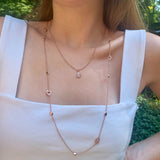 Avani Open Raindrop Layered Diamond Necklace in 14K Rose Gold Vermeil on Sterling Silver