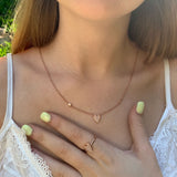 Raindrop Diamond Necklace in 14K Rose Gold Vermeil on Sterling Silver