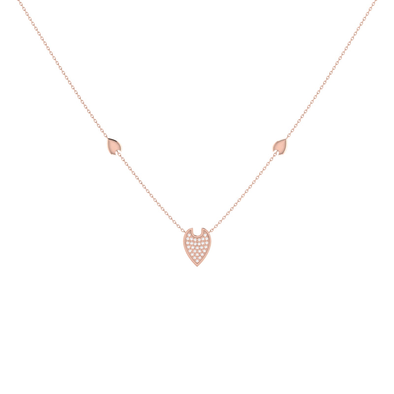 Raindrop Diamond Necklace in 14K Rose Gold Vermeil on Sterling Silver