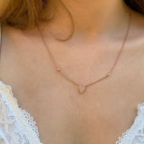 Raindrop Diamond Necklace in 14K Rose Gold Vermeil on Sterling Silver